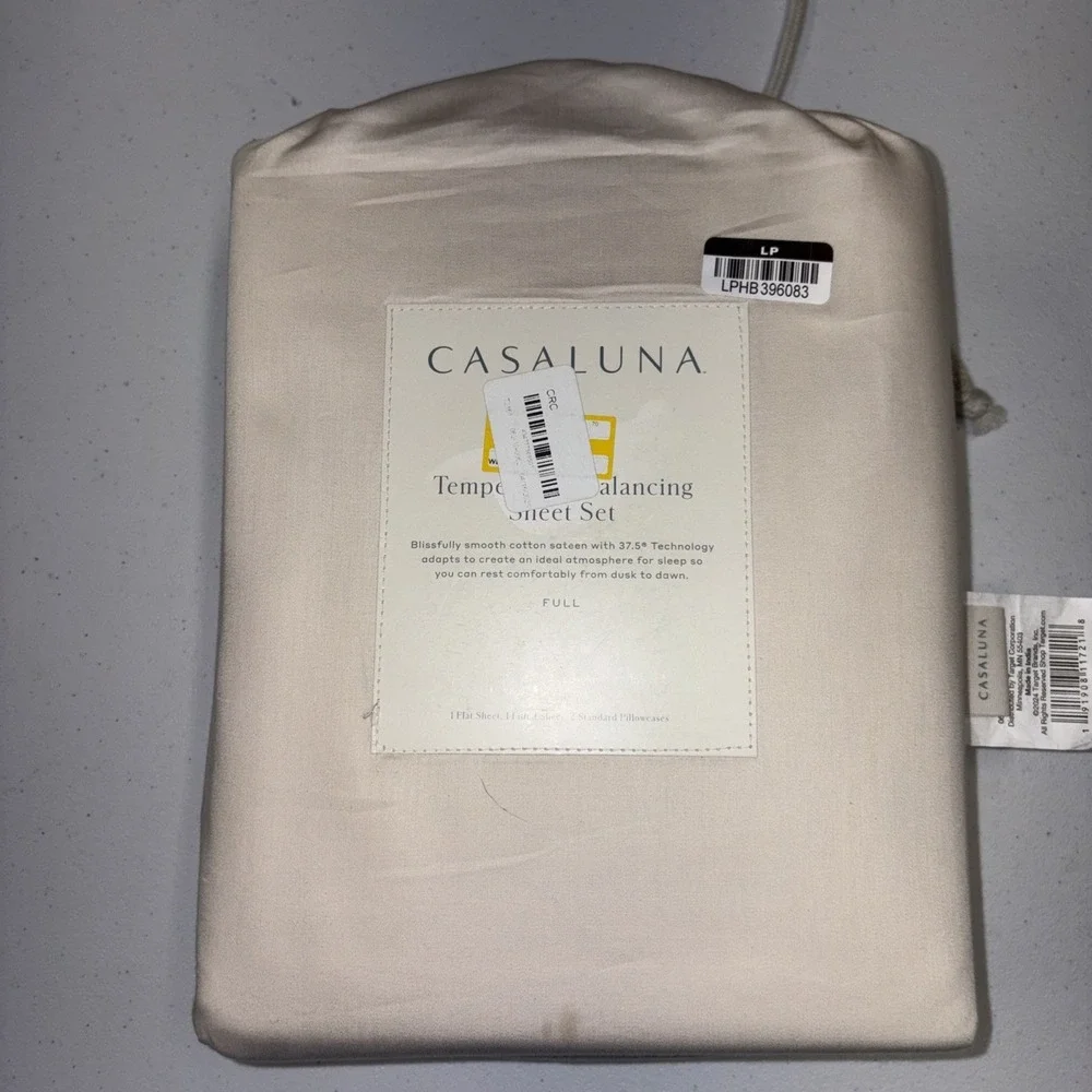 Casaluna Temperature Balancing Sheet Set White Cotton 300 Ct Full